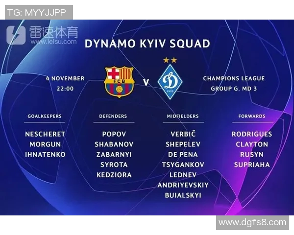 巴萨与基辅迪纳摩首发阵容揭晓双方球员状态引人关注